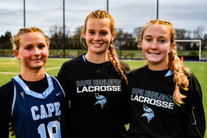 Cape juniors who recently committed to Delaware are (l-r) Hailey Gamuciello, Ally Diehl and Mairead Rishko. DAVE FREDERICK PHOTOS